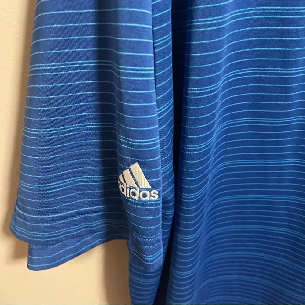 Adidas Golf Blue Striped Polo- Size 2XL